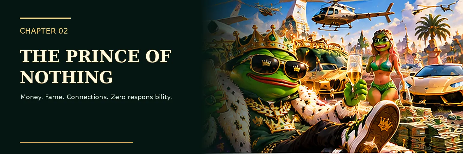 Spoiled Prince Nepo surrounded by lavish royal privileges